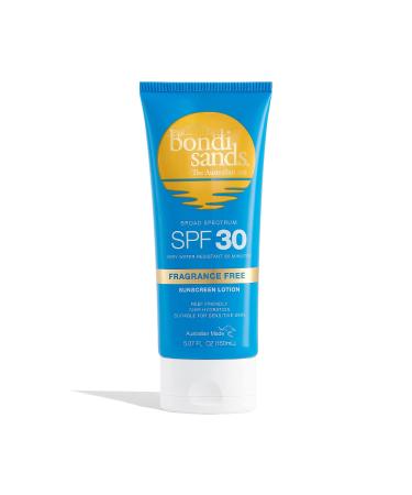 Bondi Sands Fragrance Free Sunscreen Body Lotion SPF 30 | Hydrating Broad Spectrum Protection  Sheer  Water Resistant  Reef Friendly* | 5.07 Oz/150 mL