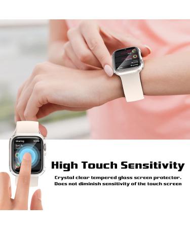 2 Pack Apple Watch Series 8/7 45mm Case & Screen Protector - Clear Hard PC Bumper with Tempered Glass Film - Anti-Scratch & Ultra-Thin Cover by EWUONU - Buy Online on SooperMarket.com