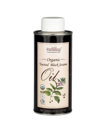 ONETANG Organic Black Sesame Oil, Extra Virgin Cold-Pressed 0 Sodium Sesame Oil, Kosher, Halal, Delicious Flavor, All-natural, Expeller-pressed, Non-GMO, 8 fl oz