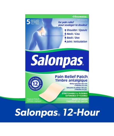 Salonpas 12 Hour Pain Relief Patch (Pack of 1) + Salonpas Pain Relieving Patch - Large (4 count) - Buy Online on SooperMarket.com