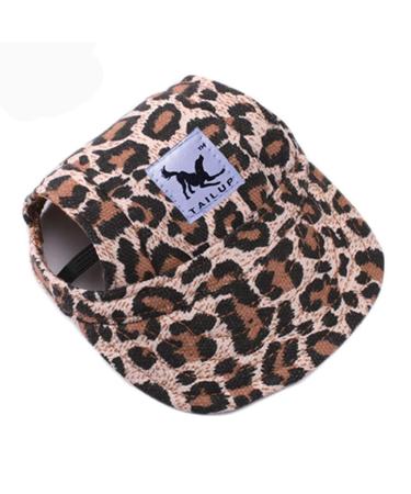 EGURS DOUS BASSEBALL HATES PEACE SUNBONNET SONNECTION HUNDACAP DISCHUT for small medium and large dogs and cats Leopard pattern XL