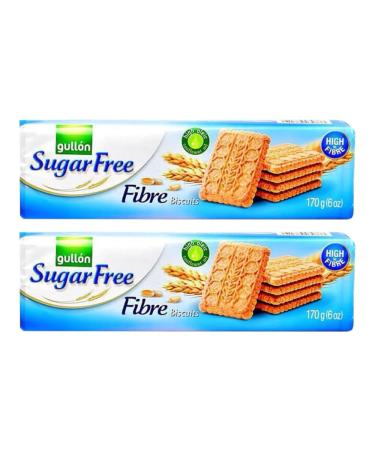 Gullon 2 x 170g Biscuits With Welari Thank You Card Fibre Breakfast Tea Cookies Sugar FREE Sweet Dessert Snack (340g)