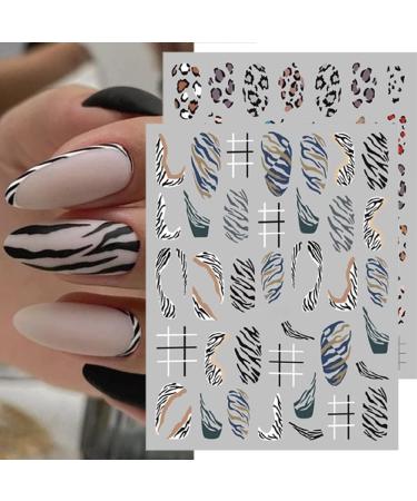 Cartoon Nail Art Stickers - 7 Sheets 3D Self-Adhesive Decals for Women and Girls - Holographic Cow, Butterfly, Leopard Print Designs - Nail Art Supplies - Buy Online on SooperMarket.com