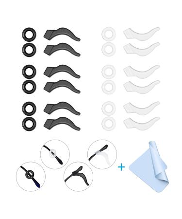 12 Pairs Mcyye Eyeglasses Ear Grips, Anti Slip Eyeglass Retainer, Premium Silicone Ear Hook, Keep Glasses from Slipping Down Your Nose, Simple, Effective Helper for Kids, Adults, Sports, Study & Work