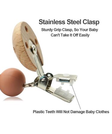 Socub Silicone Pacifier Clip | BPA-Free Holder for Any Brand Pacifier | Best Newborn Shower Gift - Sage Ether - Buy Online on SooperMarket.com
