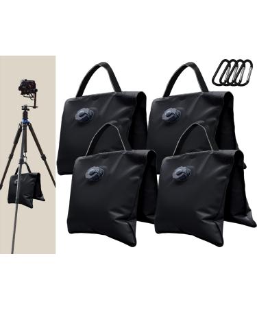 Eurmax USA Saddle Design Water Weight Bags Heavy Duty Water Saddlebag Portable Water Bags Outdoor Weights Photo Video Studio Stand 4-Pack(Black)