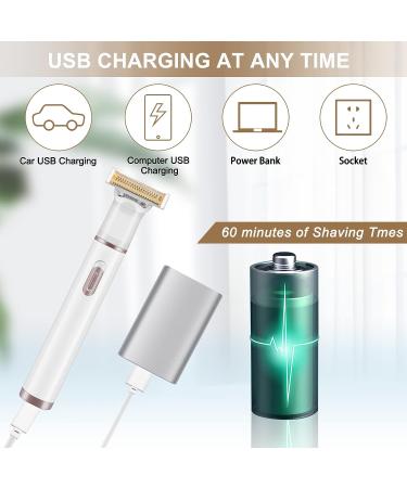 Hicdaw 5 in 1 Electric Razor for Women - Bikini Trimmer, Pubic Hair Shaver, Face & Body Groomer - Nose Hair Trimmer Included (White A) - Buy Online on SooperMarket.com