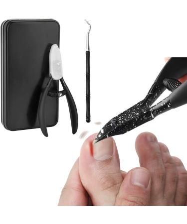 Toenail Clipper for Thick/Ingrown Nail and Professional Podiatrist Premium Nail Clipper Surgical Stainless Suitable for men  seniors  adults  rubber handles  foot surgeons recommend toe nail scissors. Black