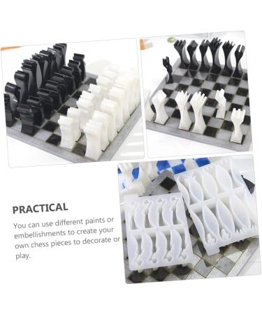 STOBOK 2pcs Chess Mold Molds for Resin Epoxy Resin Craft Molds Candy Molds Silicone Chocolate Mold Molds for Chocolate Candle Kit Crystal Silica Gel 3D Clay White Manual - Buy Online on SooperMarket.com