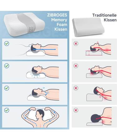 Premium Memory Foam Pillow for Side Sleepers - Adjustable Comfort Ideal for Back & Belly Sleepers - 60x40x11.5 cm Light Gray | International Shipping Available - Buy Online on SooperMarket.com