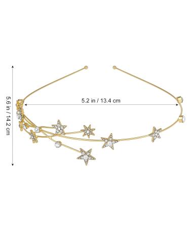 FRCOLOR Alloy Rhinestone Star Headband - Crystal Tiara Headband for Girls and Women in Golden - Buy Online on SooperMarket.com