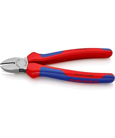 Knipex Diagonal Cutter black atramentized with multi-component grips 180 mm (self-service card/blister) 70 02 180 SB Multi-component Grips Blue/Red 180 mm atramentized on self-service card - Buy Online on SooperMarket.com