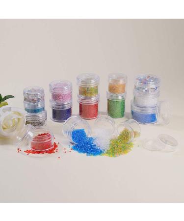 BENECREAT 30 Pack 15ml Round Clear Plastic Bead Jars with Screw Caps - Ideal for Beads Nail Art Glitter Makeup and Travel Cream - International Shipping Available - Buy Online on SooperMarket.com