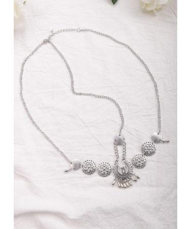 Missgrace Bohemian Vintage Silver Headband with Tassels & Pearls for Women and Girls - Buy Online on SooperMarket.com