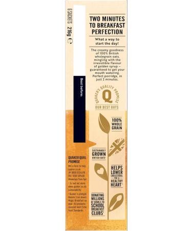 Quaker Oats So simple Golden Syrup Sachets (6 x 36g) - 2 Pack | 100% Wholegrain Golden Syrup Flavour Ready In 2 Mins Helps Lower Cholesterol. - Buy Online on SooperMarket.com