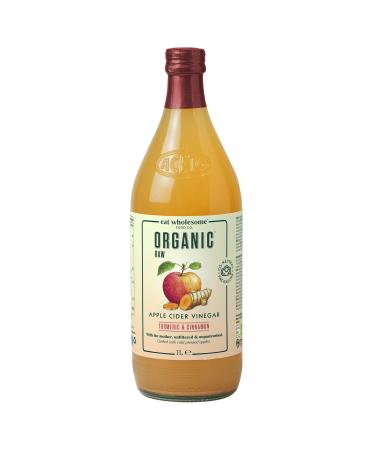 Eat Wholesome Organic Raw Apple Fire Cider Vinegar with The Mother Glass Bottle in Box Turmeric and Cinnamon 1L Apple Cider Vinegar with The Mother Glass Bottle in Box Turmeric and Cinnamon 1L