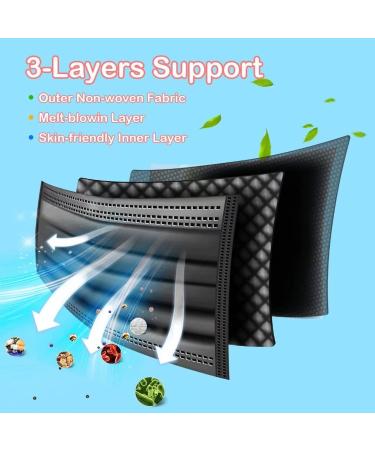 100PCS Kids Black Disposable Face Masks 3 Ply Breathable for 4-12 Ages Boys and Girls - Buy Online on SooperMarket.com