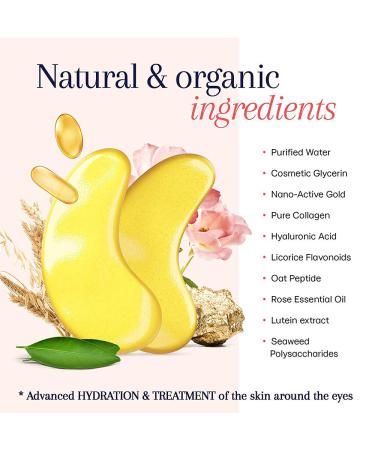 30 Pairs Gold Under Eye Patches with Collagen Treatment for Dark Circles and Wrinkles - Anti-Aging Eye Gel Pads for Women and Men - Buy Online on SooperMarket.com