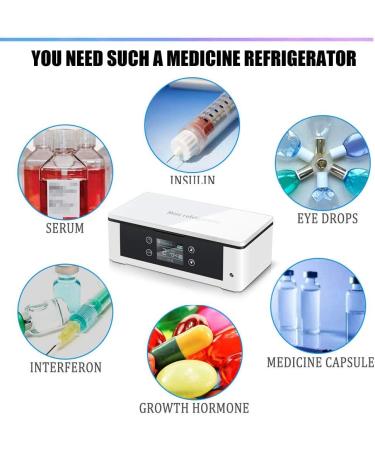 Insulin Cooler Camp Fridge Large-Capacity Medicine Cabinet Intelligent Temperature Control Multiple Power Supply Modes Suitable for Car/Travel/Aircraft - Buy Online on SooperMarket.com
