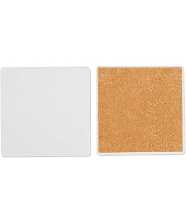 10 Pack White Unglazed Ceramic Tiles with Cork Backing Pads - 4.25 x 4.25 in Square - Ideal for Coasters DIY Crafts - Buy Online on SooperMarket.com