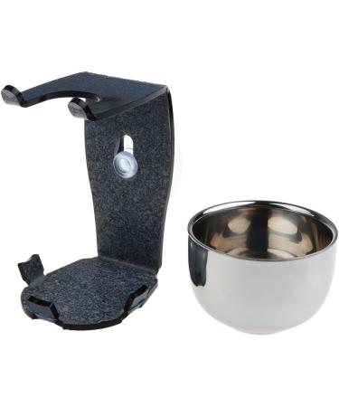 Buy Geardeangloow 5-Piece Men's Stainless Steel Shaving Set - Black & Silver Razor Stand Brush & Soap Holder | International Shipping Available - Buy Online on SooperMarket.com