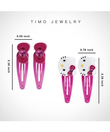 Kawaii Kitty Hair Clips Set - 4pcs Cat Hair Accessories for Girls | HC-4pcs Kitty - Buy Online on SooperMarket.com
