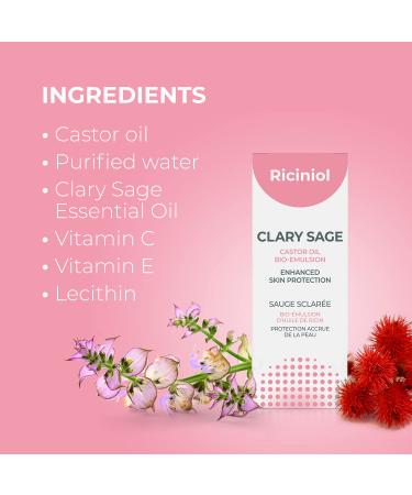 Riciniol Clary Sage Castor Oil Ointment with Clary Sage, Vitamin C & E - Natural Skin Protection for Dry, Cracked Skin - 30ml - Buy Online on SooperMarket.com