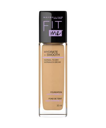 Maybelline New York Fit Me Hydrate + Smooth Foundation Natural Luminous Finish Moisturizing Medium Coverage for Normal to Dry Skin Natural Buff 30 ml