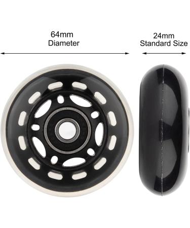 AOWESM 64mm Inline Skate Wheels w/ABEC-9 Bearings - 4 Pack Black | Roller Skates, Pelican Storm Case, Roller Board Bag, Luggage Suitcase, Water Rower Seat, Lathe Rest - Buy Online on SooperMarket.com