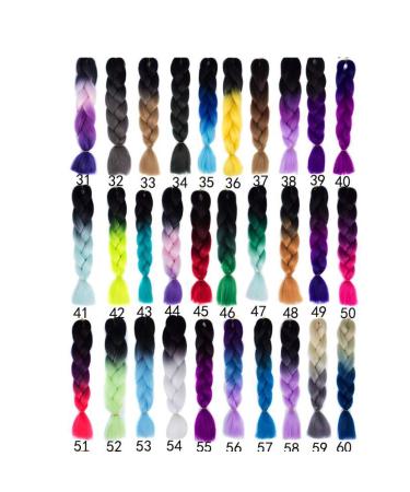 5PCS Ombre Jumbo Braid Hair Extensions - Synthetic Kanekalon 24 High Temperature Fiber Hair - International Shipping Available - Buy Online on SooperMarket.com