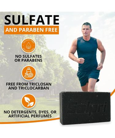 Solpri Shield Exfoliating Charcoal Soap Bar for Athjsonlete's Foot - Lemongrass Tea Tree - 4 oz (2 Pack) - Buy Online on SooperMarket.com