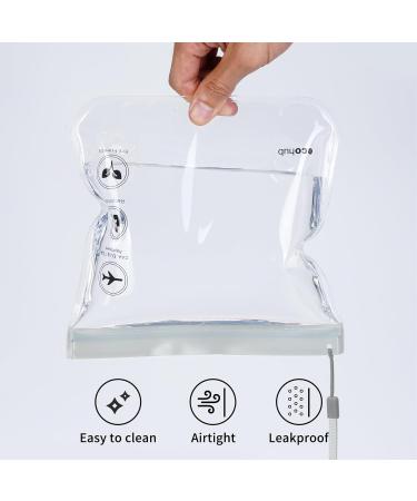 ECOHUB Airport Security Liquids Bags - 2 Pack Grey EVA Airport Liquid Bag 20x20cm - Airline Approved Travel Toiletry Bag with Zip Lock & Carrying Handle - Buy Online on SooperMarket.com