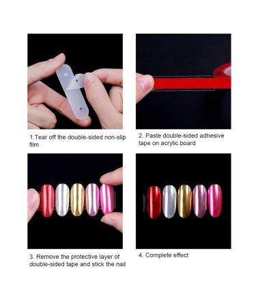 10PCs Transparent Nail Art Tips Display Stand | Double-Sided Adhesive Tape | Acrylic Strip Display for Home & Salon Use | DIY Nail Accessories - Buy Online on SooperMarket.com