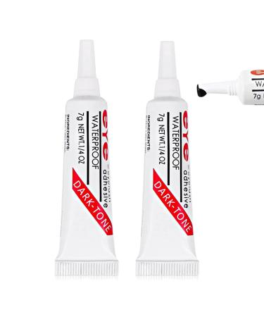 Eyelash Glue Black False Eyelash Glue Individual Lash Glue 7g x 2 Express Drying Strong Bonding Eyelash Glue Waterproof Long-Lasting Eyelash Extension Glue Lash Adhesive for DIY Lash Extensions