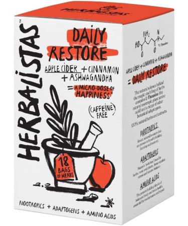 Herbalistas Daily Restore Tea | Apple Cider Cinnamon & Ashwagandha Herbal Infusion | 18 Tea Bags, 40g - Buy Online on SooperMarket.com