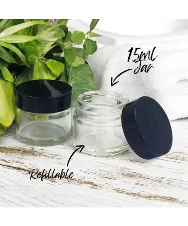 Elegant and Durable 15ml Clear Glass Jars with Airtight Lids - Perfect for Candlemaking Storage DIY Beauty and Gifting - Heat-Resistant Refillable & Stylishly Compact - Set of 10 (Black) - Buy Online on SooperMarket.com