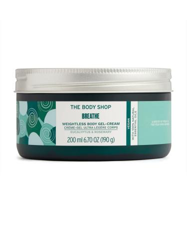 The body shop light gel body cream Breathe not fatty formula fresh fragrance not sticky refreshingly refreshing eucalyptus oil rosemary hip 200 ml