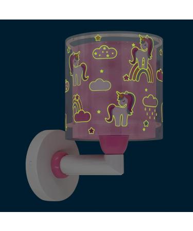 Dalber Unicorns Children's Wall Lamp - Pink Animal Light for Kids' Room | Stylish Lampshade - Buy Online on SooperMarket.com
