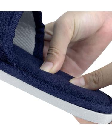 Jomix Unisex Washable Terry Bathing Shoes - 2 Pairs Blue Guest Slippers for Travel & Hotel (EU 36/37) - Buy Online on SooperMarket.com