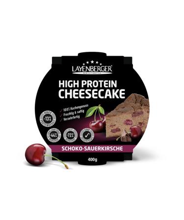 Layenberger High Protein Cheesecake - Mount of Sugar without preservatives single pack (1x 400 g) - Chocolate -Sauerkirsch chocolate cherry