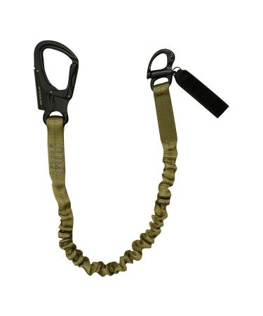 Fusion Tactical Elastic Sling Retention Helo Lanyard with Snap Hook Shackle 23KN, Coyote Brown, 2' 24" x 1