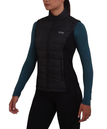 TCA Women's and Girls' Excel Runner Lightweight Running Vest with Zipper Pockets L Black