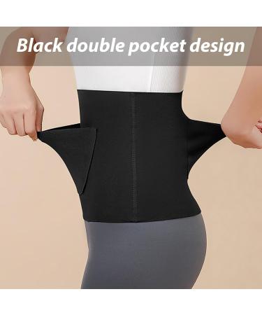 Stomach Warmer Puzzle Game - Soft Heating Waistband for Women Post-Birth Comfort & Sports Protection Black Double Pocket - Buy Online on SooperMarket.com