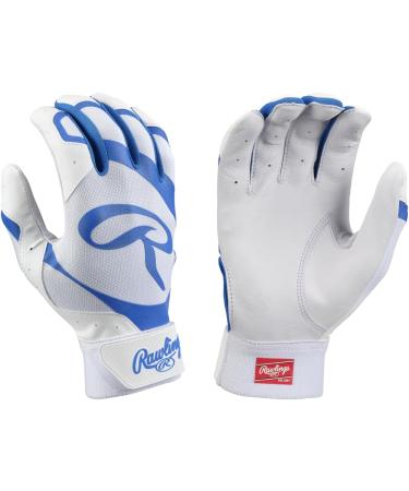 Rawlings | 5150 II Baseball Batting Gloves | Adult Sizes | Multiple Colors Adult Large White / Royal Blue