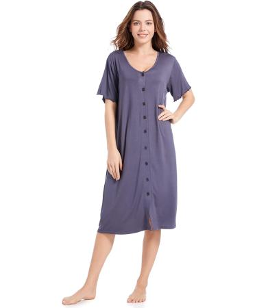 Jecarden Women's Maternity Nightgown - Modal Cotton Sleepwear for Hospital Childbirth - Grey XL - Buy Online on SooperMarket.com