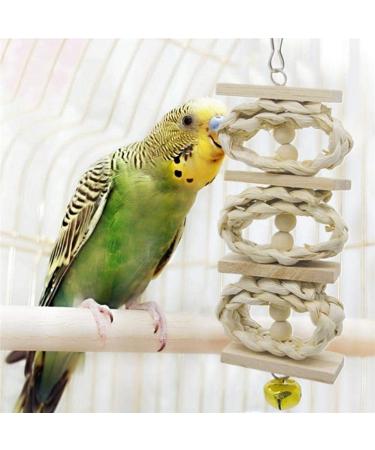 CAMITER 8 Packs Bird Toys Parrots Cage Toys Natural Wood Hanging Swing Shredding Chewing Perches Parrot Toy Parrot Bite Toy for Budgie Parakeet Cockatiel Macaw - Buy Online on SooperMarket.com