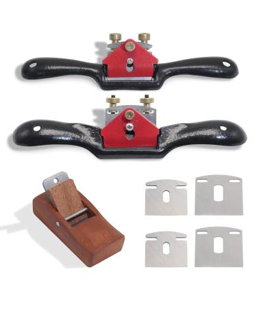 boeray 2pcs Adjustable SpokeShave with Flat Base  6pcs Metal Blade and 1pcs Portable Woodworking Planes Wood Working Hand Tool Perfect for Wood Craft  Wood Craver  Wood Working