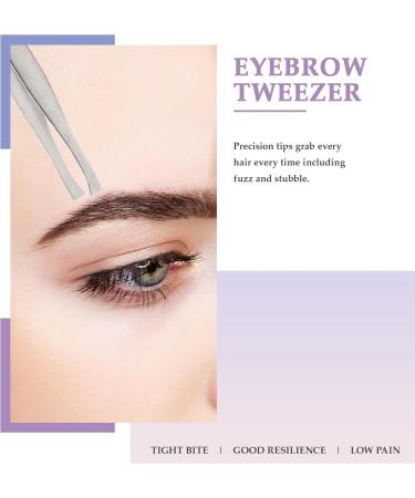 Yuuinnter Silver Tone Slanted Flat Tip Metal Hair Eyebrow Tweezer Cosmetic Tool for Lady - Buy Online on SooperMarket.com