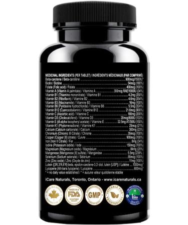 iCare Naturals Mr Vita - Multivitamins for Men - One a Day Mens Vitamin - Gluten Free | Vegetarian Friendly | Manufactured in Canada | Halal - Vitamin C D and B12 - Vitamins for Men to Support Healthy Bones Teeth Skin Muscle & Immunity Growth - 60 count 2 - Buy Online on SooperMarket.com