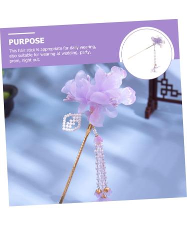 minkissy Hairpin Hair Wooden Stick Decorative Hair Pins Chinese Hair Barrettes Sandalwood Hair Stick Hair Clips for Women Japanese Hair Purple Steamed Stuffed Bun Vintage Miss Fabric - Buy Online on SooperMarket.com